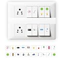 ISEE 360 Switch Id Stickers for Electric Board Appliances with 5 Radium Sticker Multicolor (Transparent (Clear), Home)