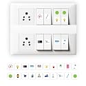 ISEE 360 Switch Id Stickers for Electric Board Appliances with 5 Radium Sticker Multicolor (White Vinyl, Commercial Building)