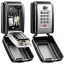 ISEYOU Lock Box for Keys with Code, Wall-Mounted Key Lock Box with Resettable Code, 12-Digit Combination Outdoor Lockbox, Large Capacity & Weatherproof Key Safe Storage for Home, Office, Apartment