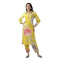 ishin Floral printed embellished kurta with afghani