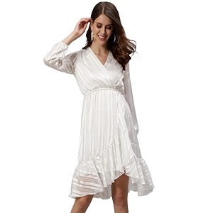 ishin Womens Above Knee Length Silk Striped