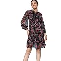 ishin Women39s Chiffon Black Lurex Embellished A-Line
