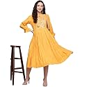 ishin Women39s Midi Embroidered A-Line Dress