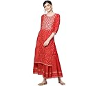 ishin Women39s Rayon Black Embellished A-Line Kurta