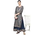 ishin Women39s Rayon Black Embellished A-Line Kurta