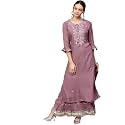 ishin Women39s Rayon Burgundy Embellished A-Line Kurta