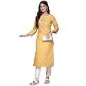 ishin Women39s Silk Ethnic Motifs Mustard Straight