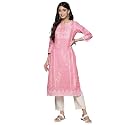 ishin Women39s Silk Ethnic Motifs Pink Straight