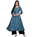 ishin Women39s Silk Teal Embellished Foil Print