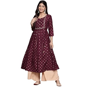 ishin Silk Solid Regular Womens Kurti
