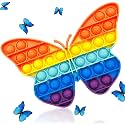Pop it Push Bubble Fidget Toy, Rainbow Butterfly