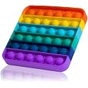 Pop it for Kids Push pop Bubble Fidget Toys Push Pop Bubble Fidget Sensory Toy, Autism Special Needs Silicone Stress Relief Toy popit-> (Rainbow Square)