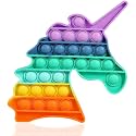 Pop it Push Bubble Fidget Toy, Rainbow Unicorn