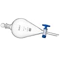 ISKO® Borosilicate Glass Heavy Wall Conical Separating Funnel with interchangeable stopper and fully teflon PTFE Stopcock (1000ML Capacity)