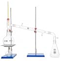 ISKO® Home Distiller, Glass Distilling, Distillation Apparatus, Chemistry Lab Glassware Kit with Stand Ring and Other parts shown