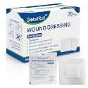 Island Dressing Bordered Gauze 2"x2", 30 Individually Packed Non-Stick Pad in Center with Adhesive Border,Soft Absorbent Medical Grade Dressing Gauze Pad for Wound Care and First Aid