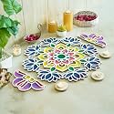 Island Rangoli Nity Design 22'' Crochet Series, Rangoli Mat, Modern Rangoli Template for Home décor (22 inches)