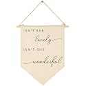 Isn't She Lovely-Flag Decor Gift for Girls Baby Newborn -Banner Pennant Wall Sign Gift for Nursery Baby Room Playroom Bedroom