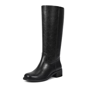 ISNOM Knee High Boots for Women Round