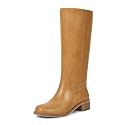 ISNOM Knee High Boots for Women Round