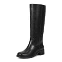ISNOM Knee High Boots for Women Round