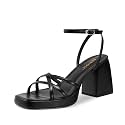 ISNOM Platform Heels for Women Block Chunky