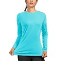isnowood Women's Sun Protection Long Sleeve Shirts, UPF 50+ UV Rash Guard Swim Shirt, Workout Hiking Running Athletic Tops