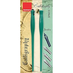 isomars calligraphy dip pen set with 4 nibs amp brass flange holder