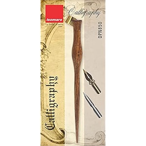 isomars rosewood oblique calligraphy holder with 2 flex nibs