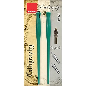 isomars calligraphy pen set with 2 holders 3 nibs amp brass flange