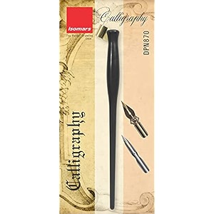 isomars oblique calligraphy holder with brass flange amp 2 professional nibs