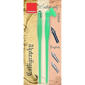 isomars calligraphy pen set with 2 holders 3 nibs amp plastic flange