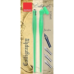 isomars calligraphy pen set with 2 holders 4 nibs amp plastic flange