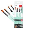 Isomars Flat Paint Brush Set of 4 – Synthetic Bristles, Sizes 1-6