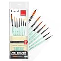 Isomars Round Paint Brush Set of 7 – Synthetic Brushes, Sizes 0-12