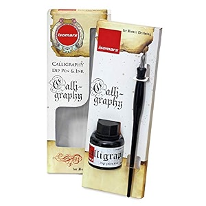 isomars calligraphy dip pen set with nib amp 30ml black ink