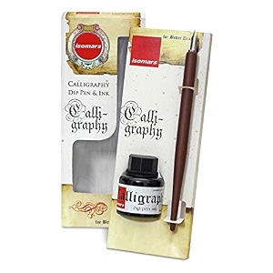 isomars wooden dip pen set with nib amp 35ml black ink