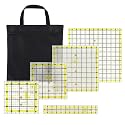 Isomars Quilting Ruler Set of 5 with Storage Bag, Clear Acrylic