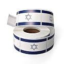 Israel Flag Stickers Flag Labels - 1.18" X 1.96" 500 Per Roll Patriotic Labels, Perfect for Parades, Events and Military Support