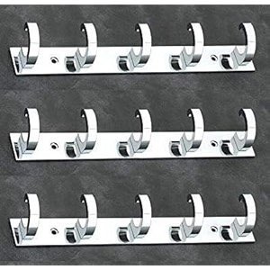 istar 5 pin bathroom cloth hooks hanger door wall bedroom bathroom robe hooks rail for hanging keysclothestowel steel hook silver pack of 3 aluminium