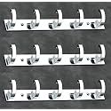 iSTAR 5 Pin Bathroom Cloth Hooks Hanger Door Wall Bedroom Bathroom Robe Hooks Rail for Hanging Keys,Clothes,Towel Steel Hook (Silver) (Pack of 3), Aluminium