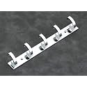 Istar Stainless Steel Bathroom Cloth Hooks Hanger, Hooks Rail for Hanging Keys,Clothes,Towel, Pack of 1 (5 Hooks), Silver
