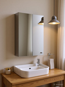 istar mirror cabinet 14 x 20 inches bathroom wall mounted storage stainless steel stainless steel wall shelf number of shelves - 4 steel