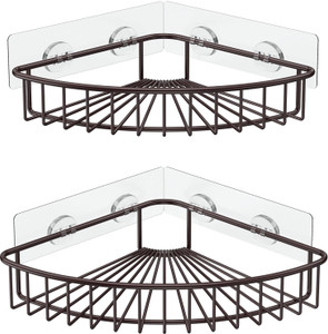 iSTAR Sticker Mounted 2-Tier Iron Bathroom Corner
