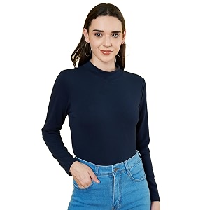 Istyle Can Solid HIgh Neck Full Sleeve