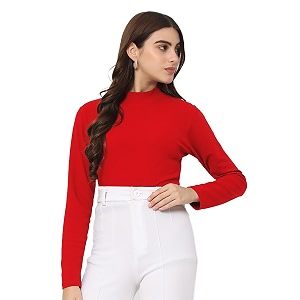 Istyle Can Solid HIgh Neck Full Sleeve