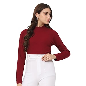 Istyle Can Solid HIgh Neck Full Sleeve