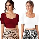Istyle Can Sweetheart Neck Ruched Front Puff