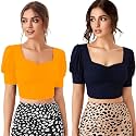 Istyle Can Sweetheart Neck Ruched Front Puff