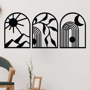 it2m wooden pre-laminated bohemian wall art for home dcor items  wall dcor items  room decoration items for bedroom wall hanging decoration  home dcor items for wall  gift items  set of 3